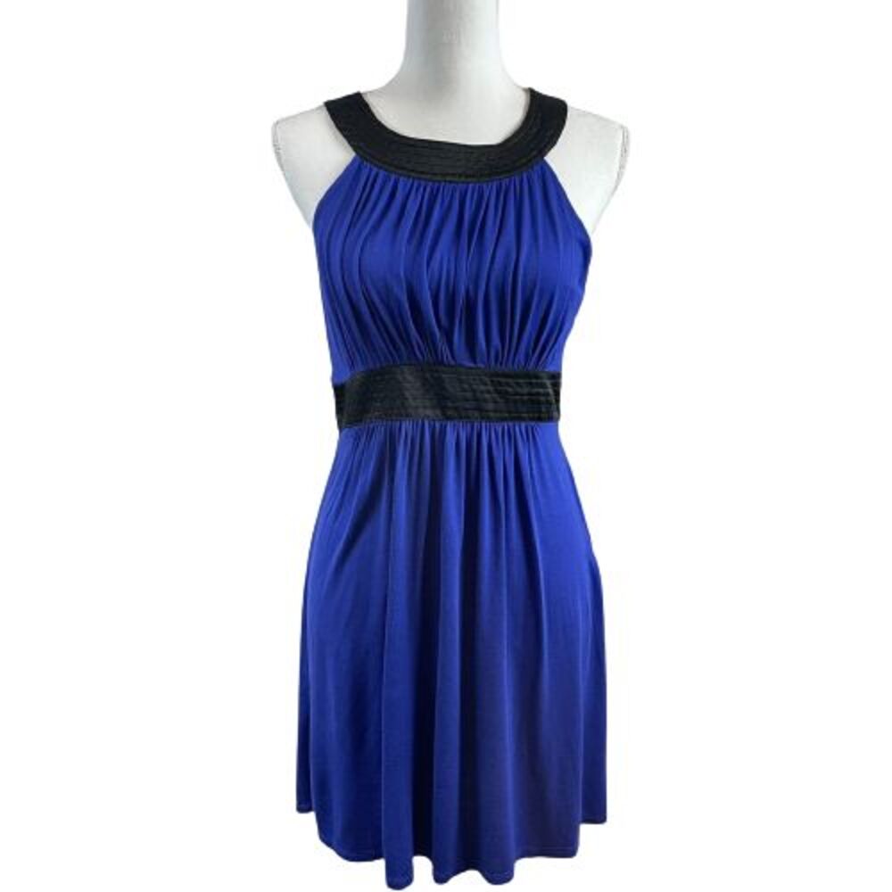 Forever 21 Women's S Sleeveless Knit Dress - Cobalt Blue with Black Trim